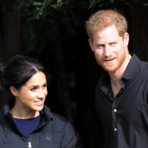 Le prince Harry et Meghan Markle visitent le site Redwoods Treewalk à Rotorua, Nouvelle Zélande le 31 octobre 2018.