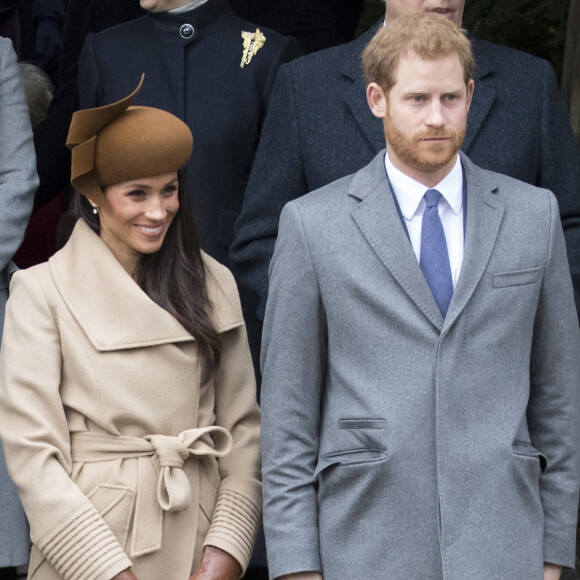 Meghan Markle et son fiancé le prince Harry - La famille royale d'Angleterre arrive à la messe de Noël à l'église Sainte-Marie-Madeleine à Sandringham, le 25 décembre 2017.