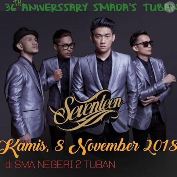 Le groupe indonésien Seventeen sur une affiche de concert. Instagram le 7 novembre 2018.
