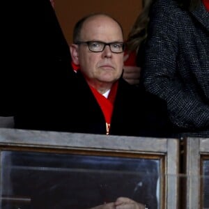 Le prince Albert II de Monaco était très déçu et dépité par la nouvelle défaite de l'AS Monaco contre Guingamp lors de la 19ème journée de ligue 1 au stade Louis II de Monaco le 22 décembre 2018. © Franz Chavaroche/Nice Matin/Bestimage