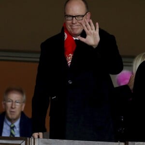 Le prince Albert II de Monaco tente de garder le sourire après la nouvelle défaite de l'AS Monaco contre Guingamp lors de la 19ème journée de ligue 1 au stade Louis II de Monaco le 22 décembre 2018. © Franz Chavaroche/Nice Matin/Bestimage