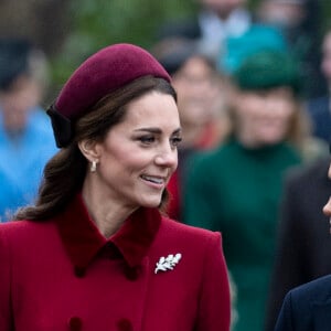 Catherine Kate Middleton, la duchesse de Cambridge et Meghan Markle, la duchesse de Sussex enceinte - La famille royale britannique se rend à la messe de Noël à l'église Sainte-Marie-Madeleine à Sandringham, le 25 décembre 2018.