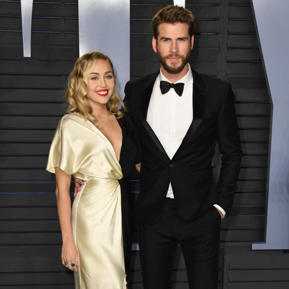 Miley Cyrus et Liam Hemsworth - People à la soirée Vanity Fair Oscar Party au "Wallis Annenberg Center for the Performing Arts" à Beverly Hills le 4 mars 2018 © Birdie Thompson/AdMedia via ZUMA Wire/ Bestimage
