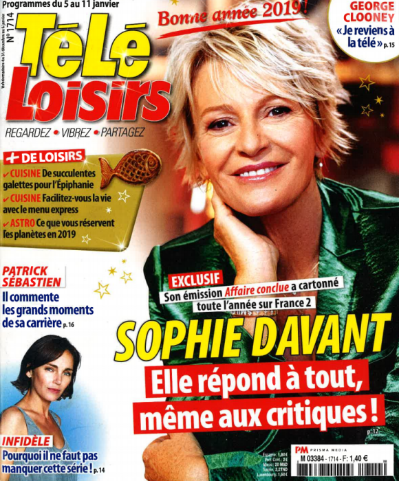 Magazine "Télé Loisirs", en kiosques lundi 31 décembre 2018.
