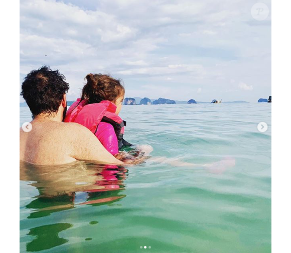 Les vacances de Laurent Ournac avec sa femme Ludivine et sa fille Capucine en ThaÏlande. Décembre 2018.