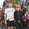 Christian Estrosi, le maire de Nice, et sa femme Laura Tenoudji participent à la 20eme édition de la Prom'Classic, une course à pied de 10kms sur la Promenade des Anglais à Nice le 6 janvier 2019. © Bruno Bebert / Bestimage