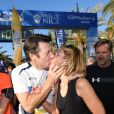 Christian Estrosi, le maire de Nice, et sa femme Laura Tenoudji participent à la 20eme édition de la Prom'Classic, une course à pied de 10kms sur la Promenade des Anglais à Nice le 6 janvier 2019. © Bruno Bebert / Bestimage