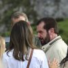 La reine Letizia d'Espagne et son père Jesus Ortiz lors de la visite de la famille royale en Asturies le 8 septembre 2018.