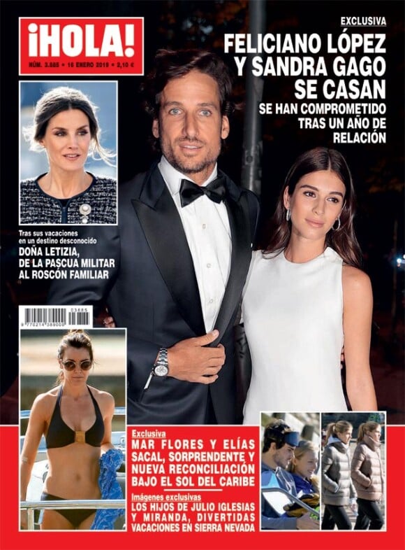 Le magazine espagnol "¡Hola!" annonce les fiançailles de Feliciano Lopez et Sandra Gago. Janvier 2019.