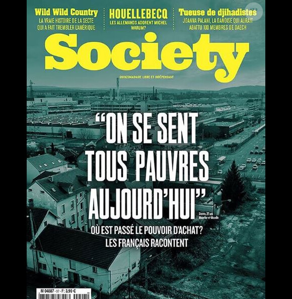 Couverture du magazine du magazine "Society", numéro du 10 janvier 2019.