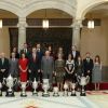 Le roi Felipe VI et la reine Letizia d'Espagne, en présence également du roi Juan Carlos, de la reine Sofia, de l'infante Elena et de l'infante Pilar, présidaient à la cérémonie des Prix nationaux du sport espagnol le 10 janvier 2019 au palais du Pardo, à Madrid. Photo de groupe avec les lauréats.