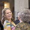L'infante Elena et sa mère la reine Sofia ont bien rigolé ! Le roi Felipe VI et la reine Letizia d'Espagne, en présence également du roi Juan Carlos, de la reine Sofia, de l'infante Elena et de l'infante Pilar, présidaient à la cérémonie des Prix nationaux du sport espagnol le 10 janvier 2019 au palais du Pardo, à Madrid.