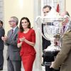 Le roi Felipe VI et la reine Letizia d'Espagne, en présence également du roi Juan Carlos, de la reine Sofia, de l'infante Elena et de l'infante Pilar, présidaient à la cérémonie des Prix nationaux du sport espagnol le 10 janvier 2019 au palais du Pardo, à Madrid.