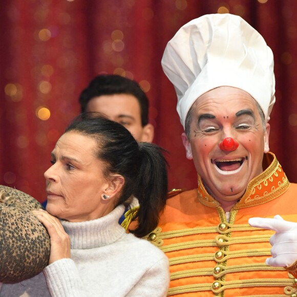 La princesse Stéphanie de Monaco lors de la conférence de presse du Festival International de cirque de Monte-Carlo sous le chapiteau de Fontvieille à Monaco le 15 janvier 2019. Le Festival se déroule du 17 au 27 janvier. © Bruno Bebert / Bestimage