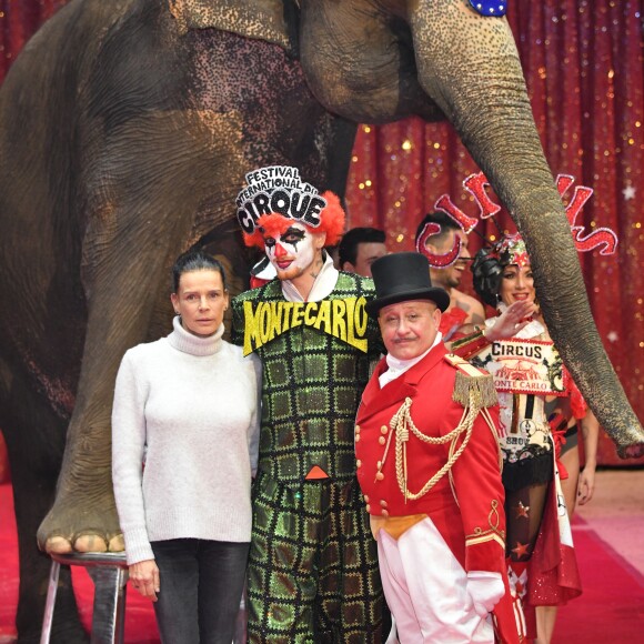 La princesse Stéphanie de Monaco lors de la conférence de presse du Festival International de cirque de Monte-Carlo sous le chapiteau de Fontvieille à Monaco le 15 janvier 2019. Le Festival se déroule du 17 au 27 janvier. © Bruno Bebert / Bestimage