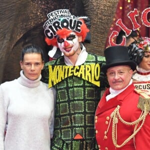 La princesse Stéphanie de Monaco lors de la conférence de presse du Festival International de cirque de Monte-Carlo sous le chapiteau de Fontvieille à Monaco le 15 janvier 2019. Le Festival se déroule du 17 au 27 janvier. © Bruno Bebert / Bestimage