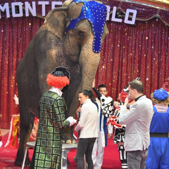 La princesse Stéphanie de Monaco lors de la conférence de presse du Festival International de cirque de Monte-Carlo sous le chapiteau de Fontvieille à Monaco le 15 janvier 2019. Le Festival se déroule du 17 au 27 janvier. © Bruno Bebert / Bestimage