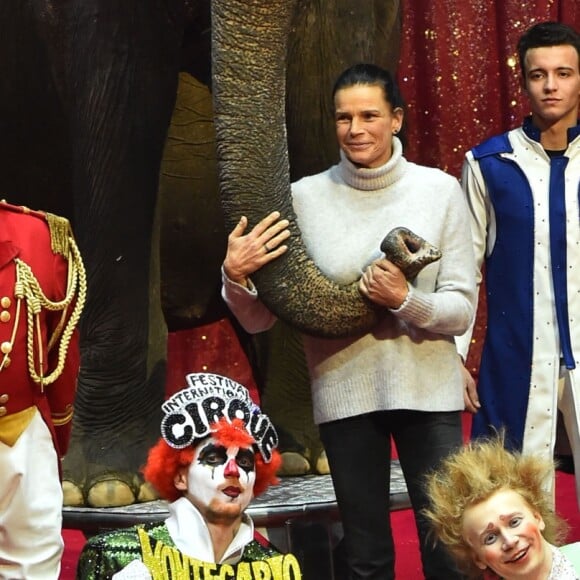 La princesse Stéphanie de Monaco lors de la conférence de presse du Festival International de cirque de Monte-Carlo sous le chapiteau de Fontvieille à Monaco le 15 janvier 2019. Le Festival se déroule du 17 au 27 janvier. © Bruno Bebert / Bestimage