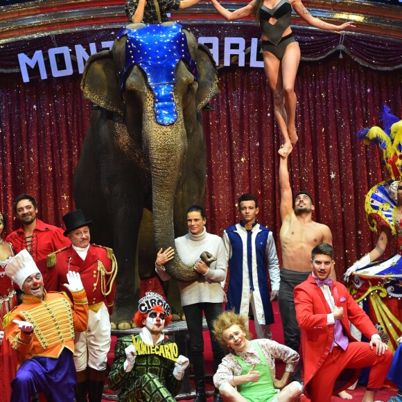La princesse Stéphanie de Monaco lors de la conférence de presse du Festival International de cirque de Monte-Carlo sous le chapiteau de Fontvieille à Monaco le 15 janvier 2019. Le Festival se déroule du 17 au 27 janvier. © Bruno Bebert / Bestimage