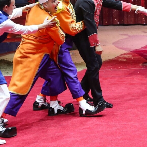 La princesse Stéphanie de Monaco lors de la conférence de presse du Festival International de cirque de Monte-Carlo sous le chapiteau de Fontvieille à Monaco le 15 janvier 2019. Le Festival se déroule du 17 au 27 janvier. © Bruno Bebert / Bestimage