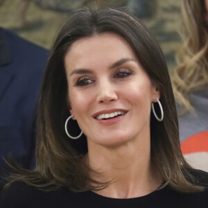 La reine Letizia d'Espagne en audience au palais de la Zarzuela à Madrid le 18 janvier 2019.
