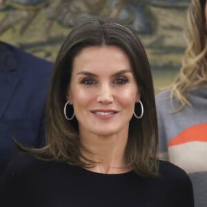 La reine Letizia d'Espagne en audience au palais de la Zarzuela à Madrid le 18 janvier 2019.