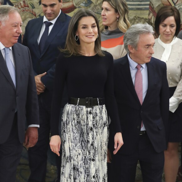 La reine Letizia d'Espagne en audience au palais de la Zarzuela à Madrid le 18 janvier 2019.