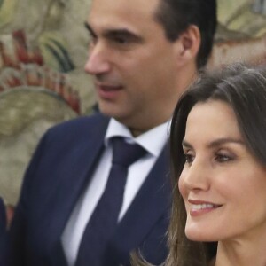 La reine Letizia d'Espagne en audience au palais de la Zarzuela à Madrid le 18 janvier 2019.