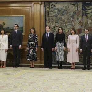 La reine Letizia d'Espagne en audience au palais de la Zarzuela à Madrid le 18 janvier 2019.