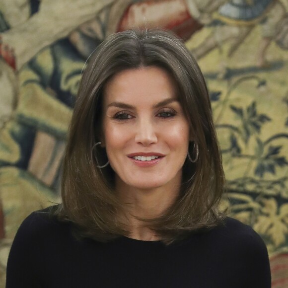 La reine Letizia d'Espagne en audience au palais de la Zarzuela à Madrid le 18 janvier 2019.