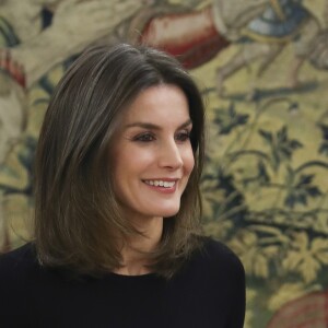 La reine Letizia d'Espagne en audience au palais de la Zarzuela à Madrid le 18 janvier 2019.