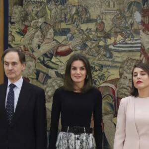 La reine Letizia d'Espagne en audience au palais de la Zarzuela à Madrid le 18 janvier 2019.