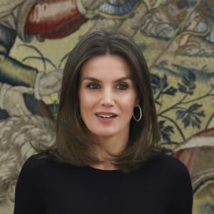 La reine Letizia d'Espagne en audience au palais de la Zarzuela à Madrid le 18 janvier 2019.