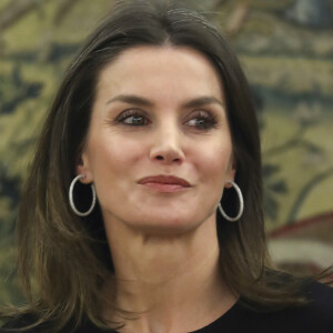 La reine Letizia d'Espagne en audience au palais de la Zarzuela à Madrid le 18 janvier 2019.