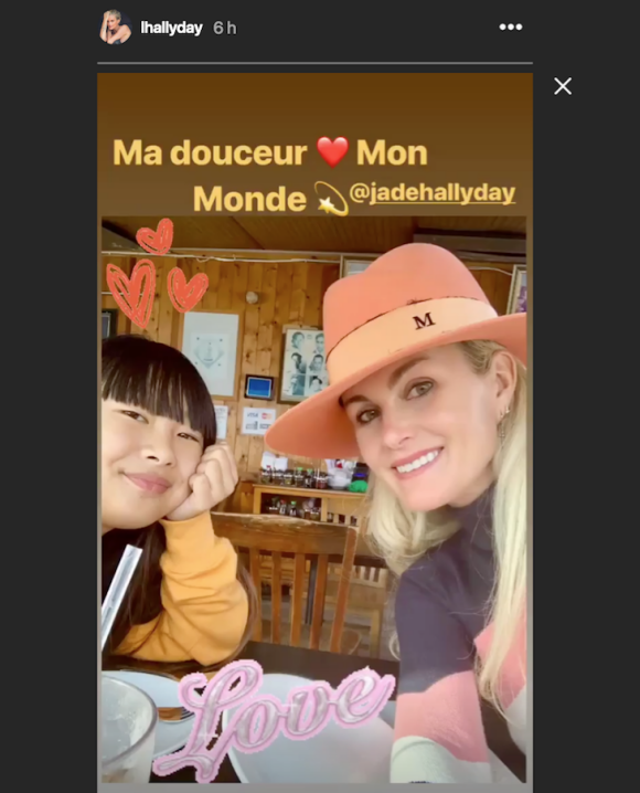 Laeticia Hallyday en tête à tête avec sa fille Jade à Los Angeles, janvier 2019.