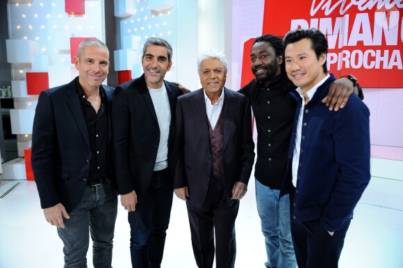 Exclusif - Medi Sadoun, Ary Abittan, Enrico Macias, Noom Diawara et Frédéric Chau - Enregistrement de l'émission "Vivement Dimanche Prochain" présentée par M.Drucker et diffusée le 27 janvier 2019 sur France 2. Le 21 janvier 2019 © Guillaume Gaffiot / Bestimage