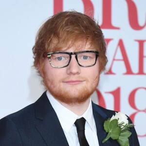 Ed Sheeran lors de la soirée des 38ème Brit Awards à l'O2 Arena à Londres le 21 février 2018.