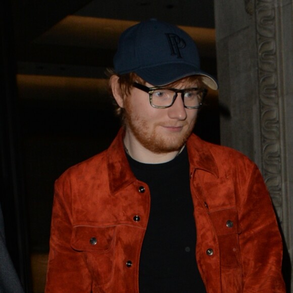 Ed Sheeran et sa fiancée Cherry Seaborn lors d'un dîner dans le restaurant indien Gymkhana après les 38ème Brit Awards à Londres, le 21 février 2018.