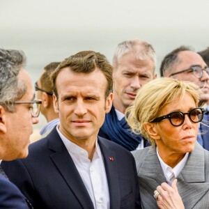 Le président de la République française Emmanuel Macron, son épouse la première dame Brigitte Macron, le ministre de la Culture Franck Riester et le ministre de l'Europe et des Affaires Etrangères Jean-Yves Le Drian visitent le temple au temple d'Abou Simbel – Le couple présidentiel entame sa vitie de trois jours en Egypte, le dimanche 27 janvier 2019 © Eliot Blondet/Pool/Bestimage