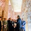 Le président de la République française Emmanuel Macron, son épouse la première dame Brigitte Macron, le ministre de la Culture Franck Riester et le ministre de l'Europe et des Affaires Etrangères Jean-Yves Le Drian visitent le temple au temple d'Abou Simbel – Le couple présidentiel entame sa vitie de trois jours en Egypte, le dimanche 27 janvier 2019 © Eliot Blondet/Pool/Bestimage