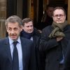 Exclusif - Nicolas Sarkozy déjeune à la Maison Noura le jour de son anniversaire (64 ans) à Paris avec ses plus proches collaborateurs le 28 janvier 2019. Carla Bruni-Sarkozy n'est pas de la fête car elle a des engagements à l'étranger, en Chine.