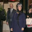Céline Dion quitte l'hôtel Plaza Athénée à Paris le 29 janier 2019.