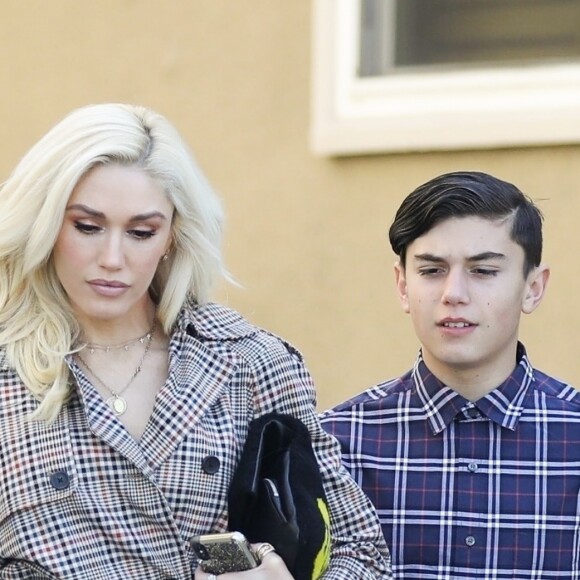 Gwen Stefani et son fils Kingston - Gwen Stefani se rend avec ses enfants à une messe dominicale à Los Angeles. Le 27 janvier 2019