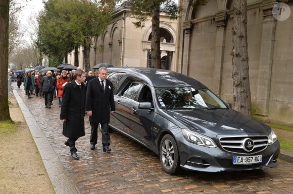 Obsèques de Michel Legrand - Arrivées au cimetière du Père Lachaise à Paris le 1er février 2019
