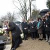 Macha Méril, Dominique Rageys, fille de Michel Legrand, Eugénie Angot (Fille de Michel Legrand), Stanislas, petit-fils de Michel Legrand - Obsèques de Michel Legrand - Arrivées au cimetière du Père Lachaise à Paris le 1er février 2019