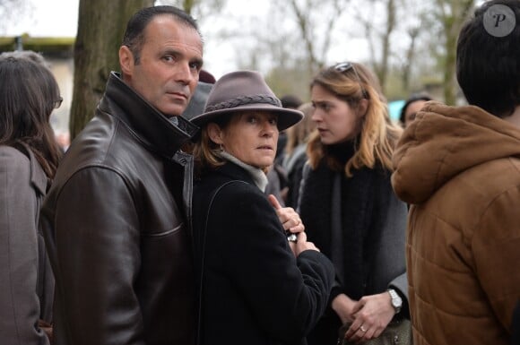 Eugénie Angot (Fille de Michel Legrand) - Obsèques de Michel Legrand - Arrivées au cimetière du Père Lachaise à Paris le 1er février 2019.