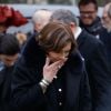 Macha Méril - Obsèques de Michel Legrand - Arrivées au cimetière du Père Lachaise à Paris le 1er février 2019.