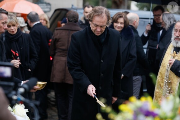Didier van Cauwelaert - Obsèques de Michel Legrand - Arrivées au cimetière du Père Lachaise à Paris le 1er février 2019