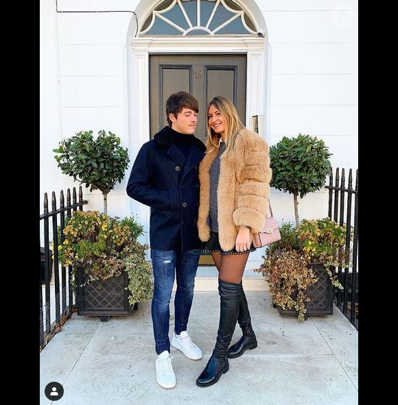 Dylan Deschamps et sa compagne Mathilde à Londres le 3 février 2019.
 