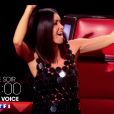 Jenifer, sublime en robe Paco Rabanne pour son retour dans "The Voice" saison 8 le 9 février 2019 sur TF1.